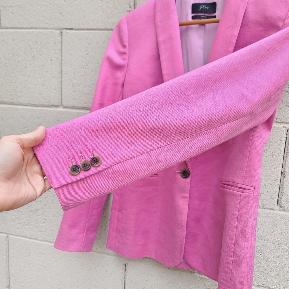 J. Crew | Parke Blazer in Stretch Linen in Pink Size 6 - Picture 8 of 15